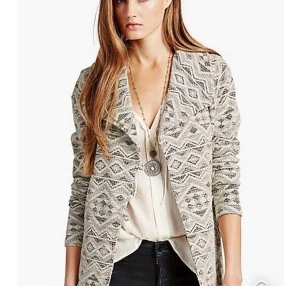 Lucky Brand Women's Plus Size Boho Aztec Knit Blazer Jacket Casual Size 1X - Picture 2 of 12